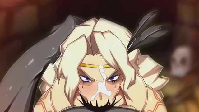 Green swamp monster attacks blonde in the forest, tight pilotka cap can't withstand the pressure.