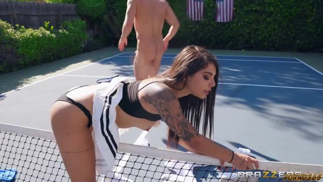 Hot Match: Sexy Tennis Player in a Miniskirt Takes the Game to a Powerful Finale